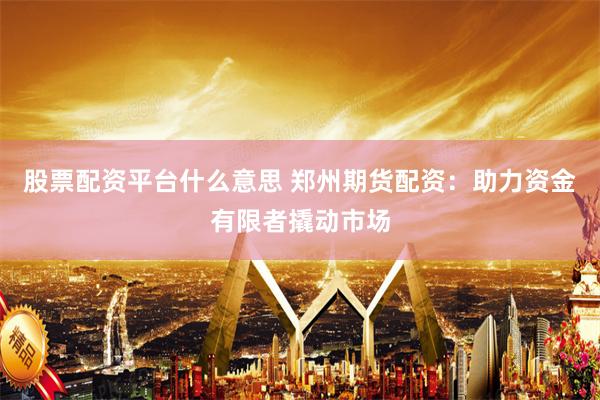 股票配资平台什么意思 郑州期货配资：助力资金有限者撬动市场
