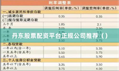 丹东股票配资平台正规公司推荐（）